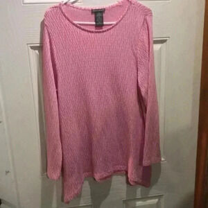Chelsea & Theodore XXL pink and white lightweight knit sweater‎